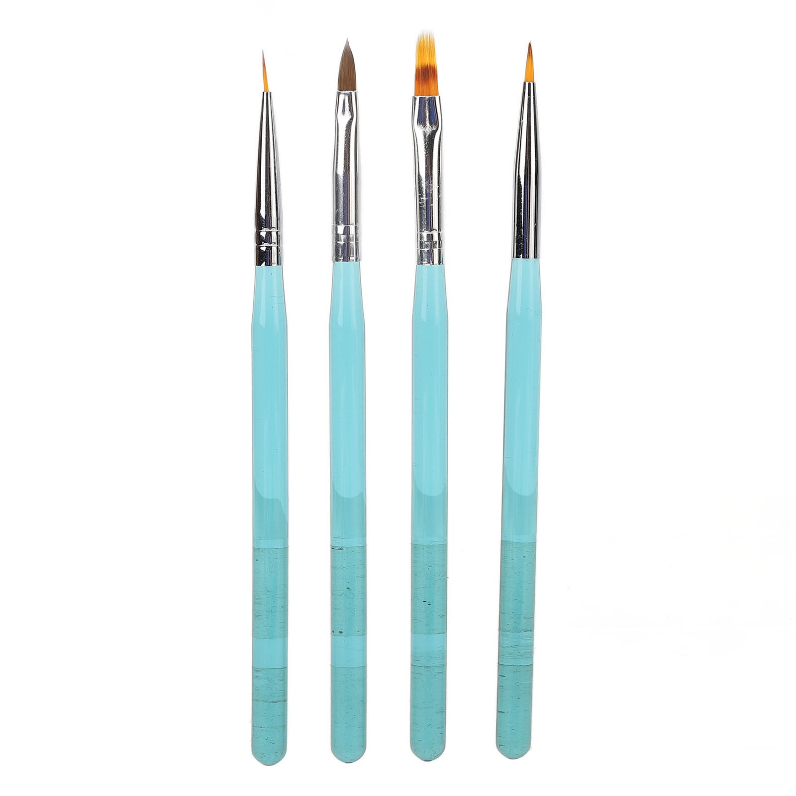9Pcs Nail Art Brush Set Nylon Hair Blue Metal Rod