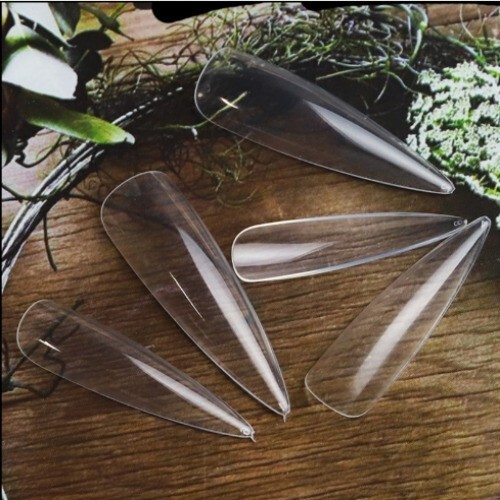 Curve Fake Nails Clear Natural Acrylic Artificial Nail Art Tips 500pcs