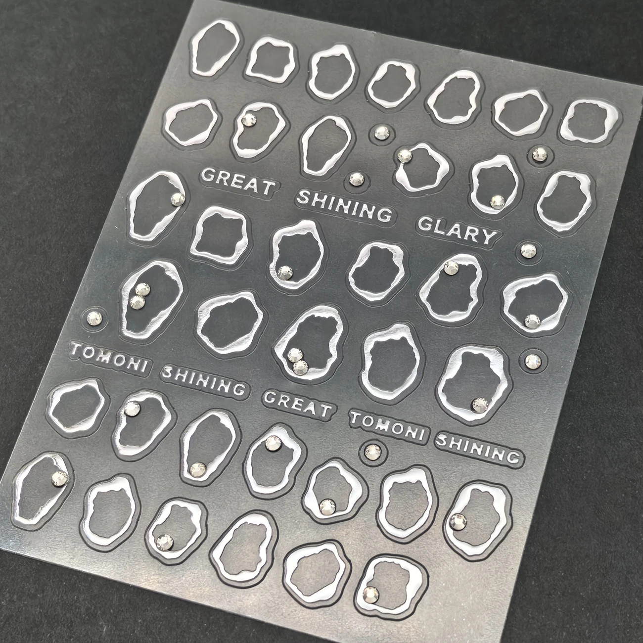 Sparkling 3D Crystal Diamond Nail Art Stickers – Metallic Irregular SIlvery