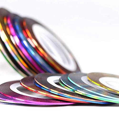 Nail Art Striping Tape Lines Kit 36 pcs 1mm 2mm 3mm Nail Tape Holographic