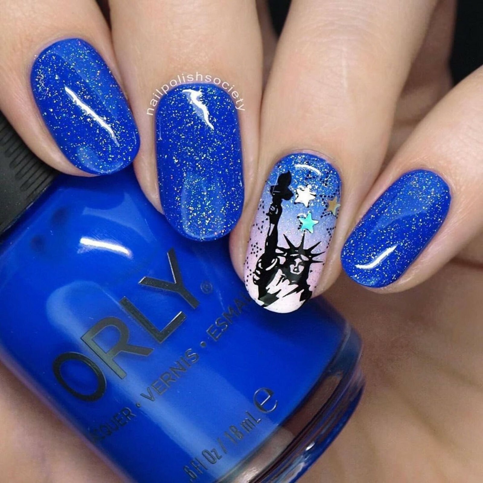 B043 Stars and Stripes Stamping Plate For Stamped Nail Art Design