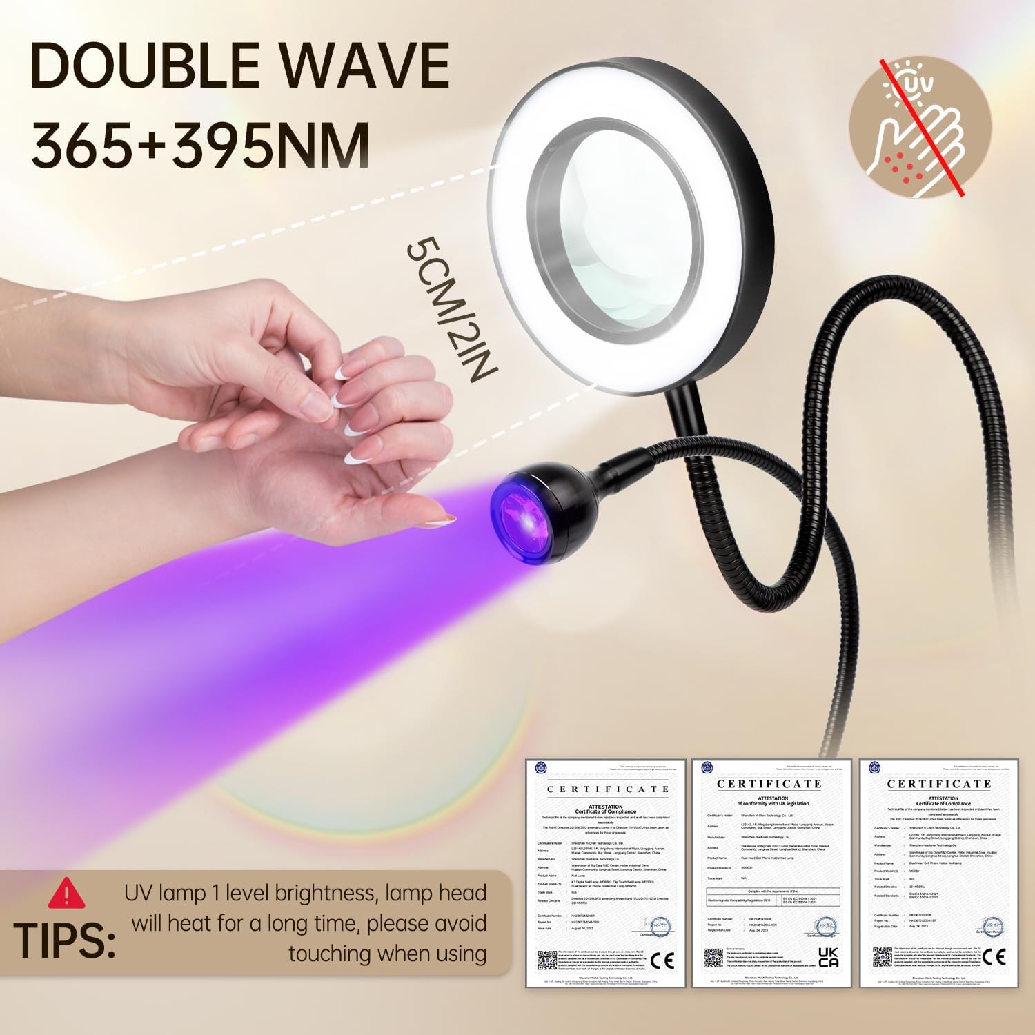 LED UV Nail Lp: Double-Headed Goosene UV Lp for l Nails,
