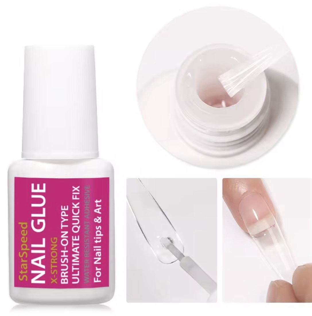 Extra-Strong Brush-On Quick-Dry Nail Glue 8ml for Nail Tips & Nail Art
