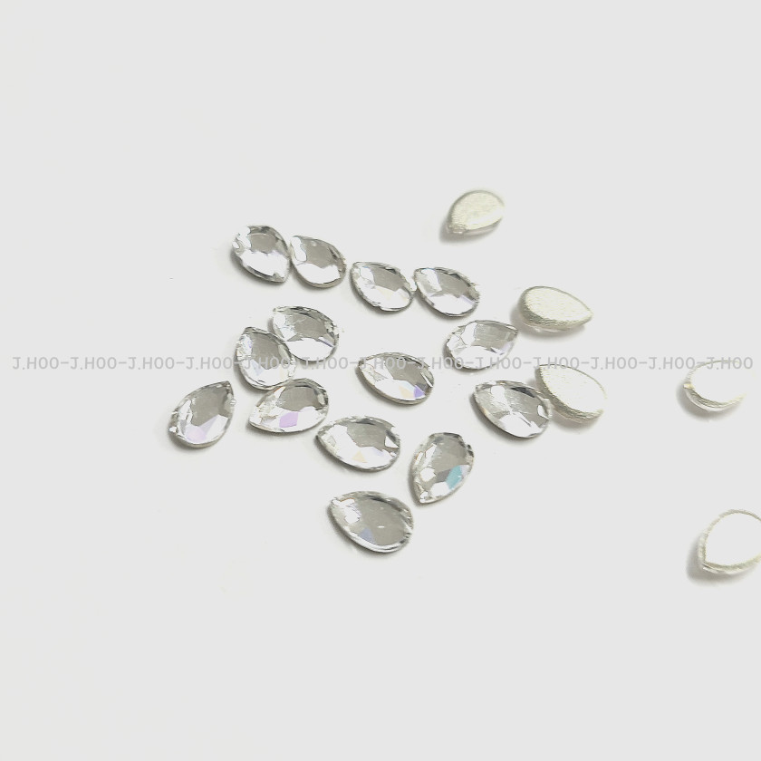 J.HOO Crystal 7303 Pear Flat Back Rhinestones 10×6.4mm Nail Art (6pcs)