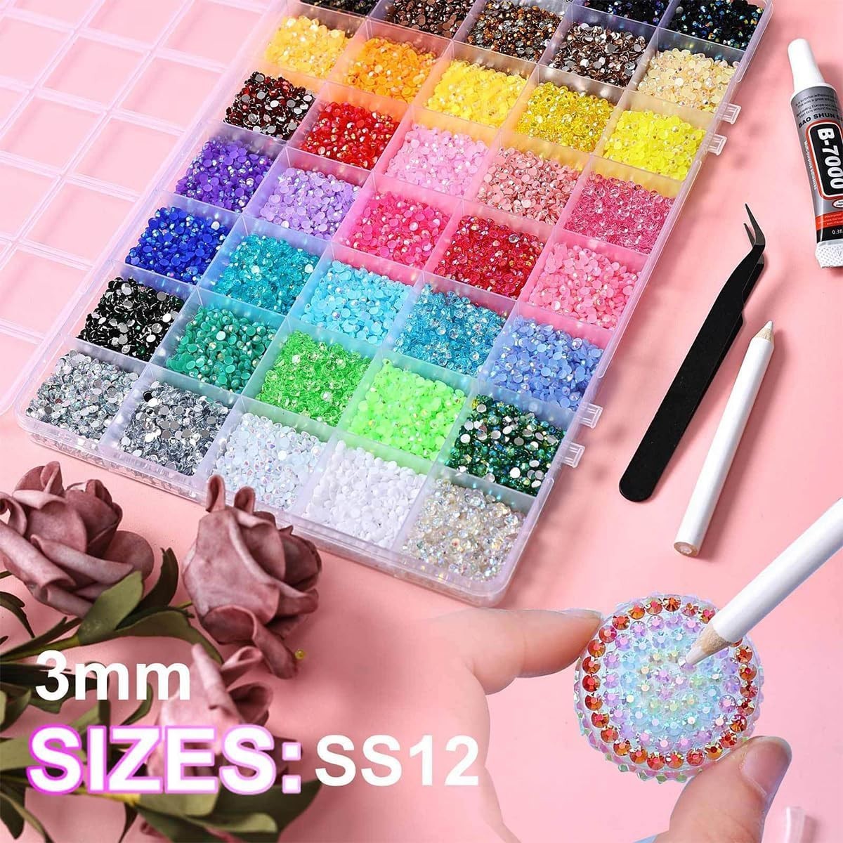 Bedazzling Kit 40 Colors Bedazzler Kit with Rhinestones Resin Jelly Rhines