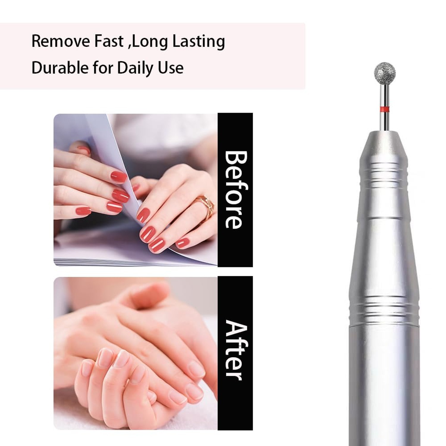 10pcs Safety Ball Cuticle Drill Bits, Carbide Diamond Nail Bits for Dead Skin…