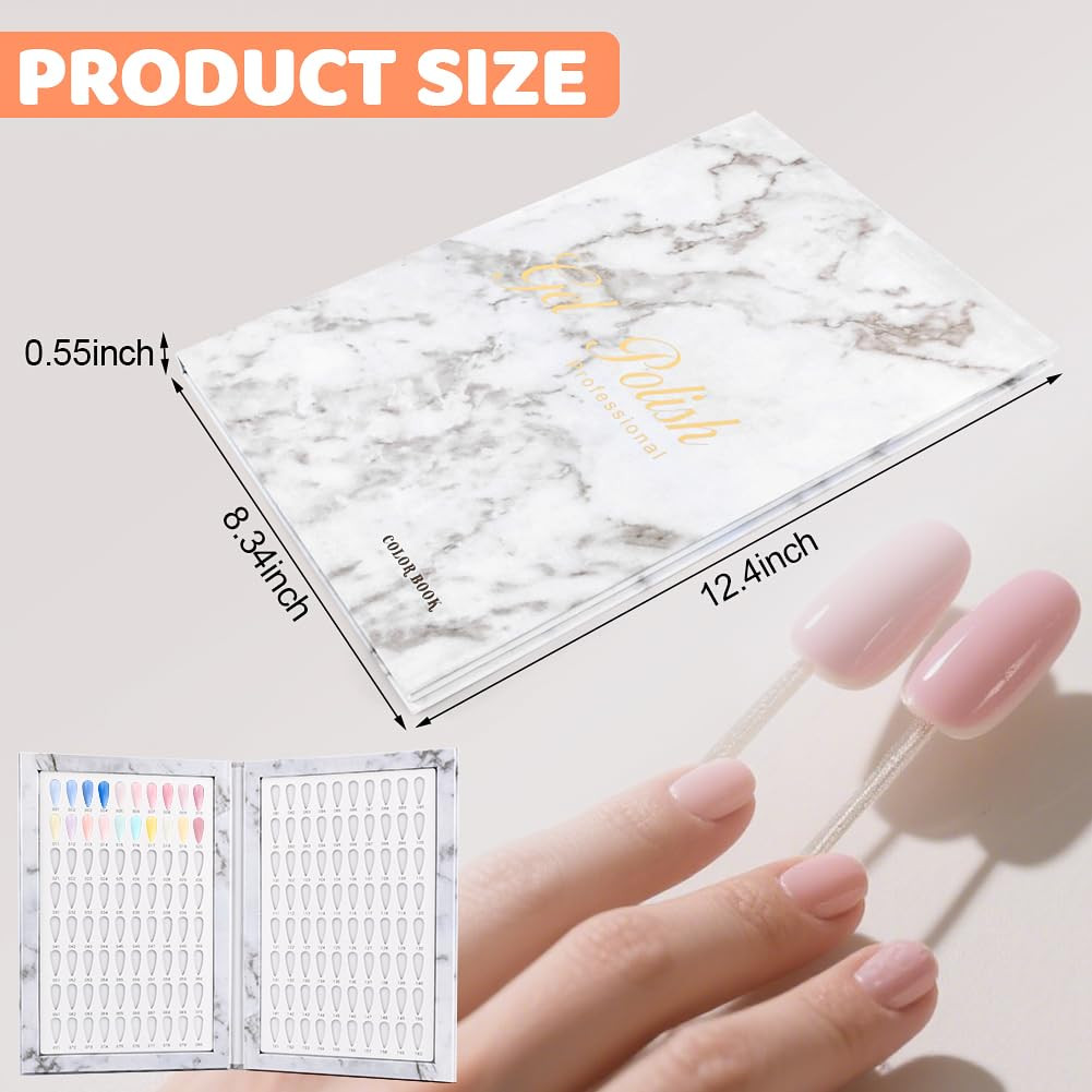 160 Nail Color Display Book with 240 Nail Tips and 1-200 Number Labels
