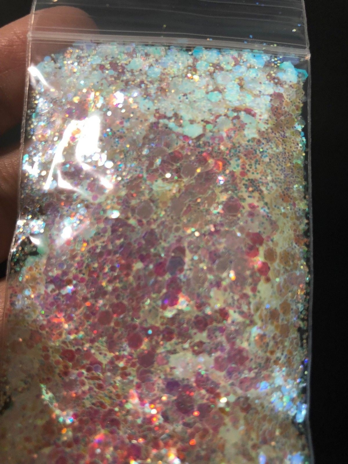 Highly Reflective MIXED SIZES HEXAGON-Solvent Resistant Nail Acrylic Glitter 25g