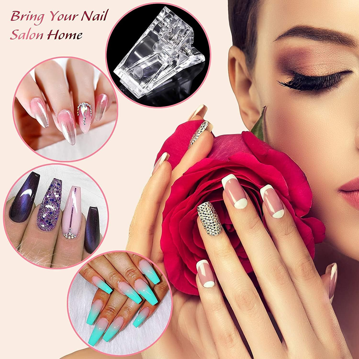 10PCS Nail Tips Clip Quick Building Poly Builder Gel DIY Extension Clamp Clips