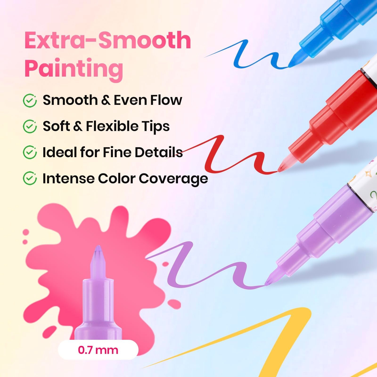 12 Colors Nail Art Pens – 0.7MM Quick Drying Acrylic Paint Markers for DIY Nail