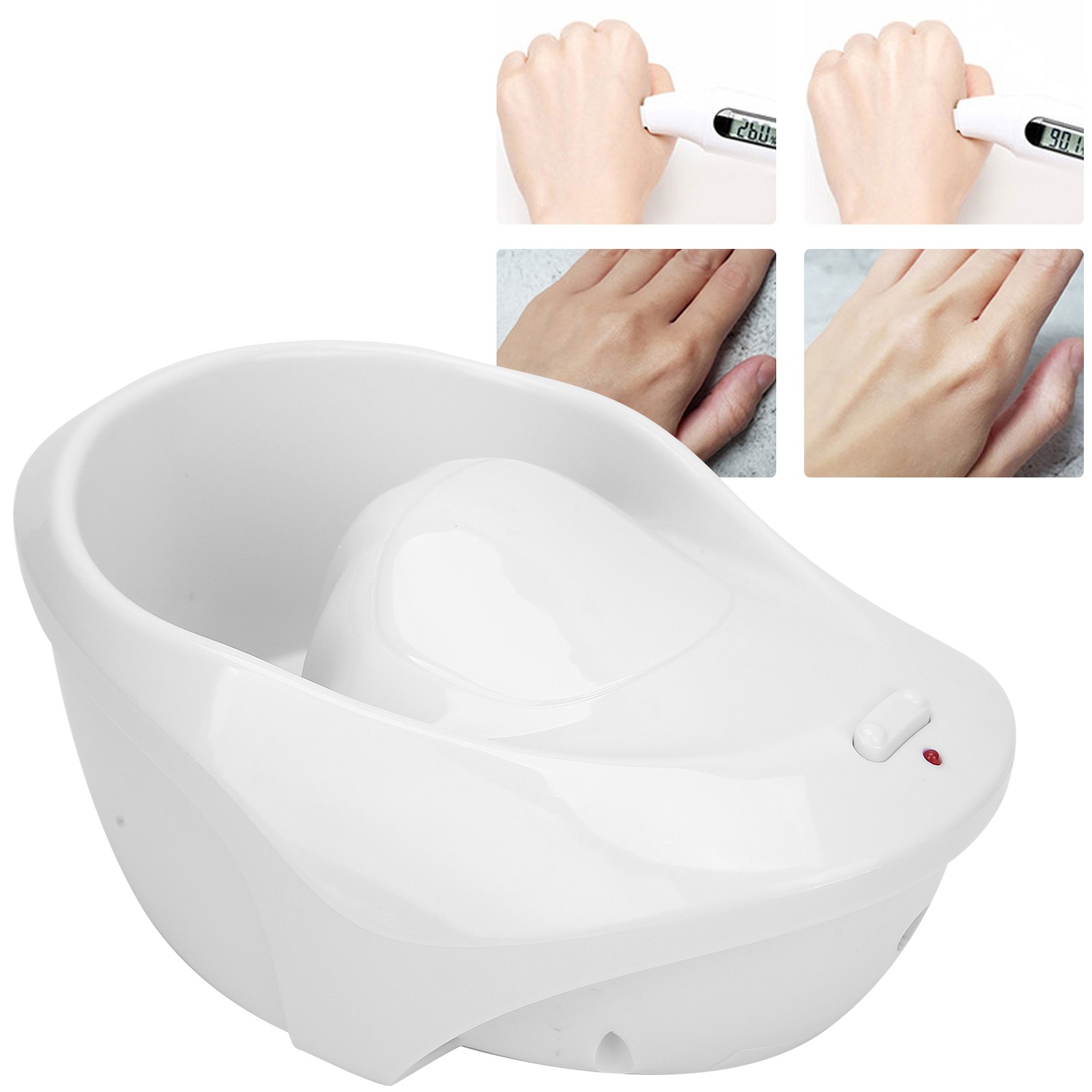 Electric Nail Soaking Bowl Bubble Vibration Hand Spa Massage Machine Manicure US