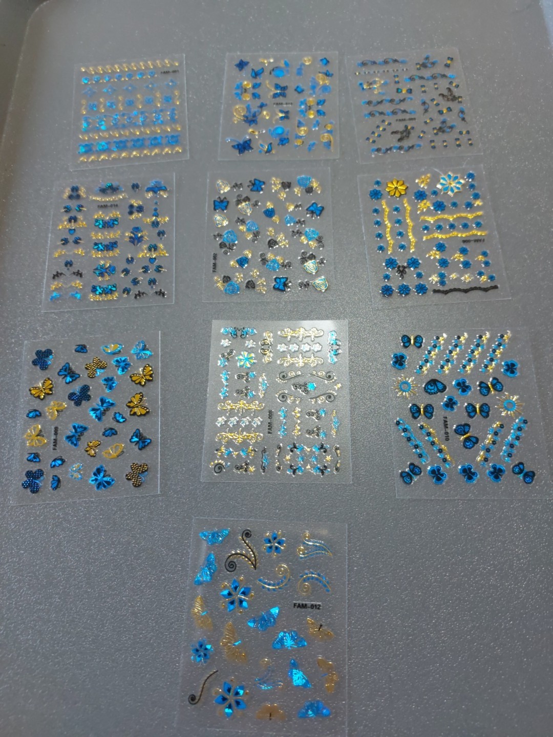 10 X Small Sheets Of Nail Art Stickers (D214) New