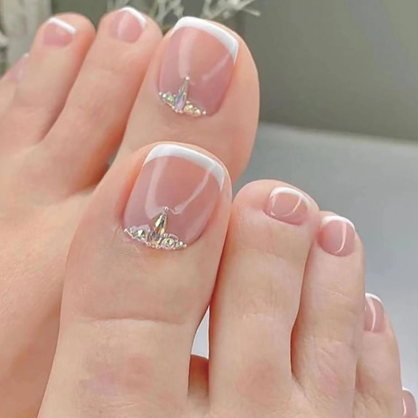 24 PCS Red/White/Black/Yellow/Wine Red Toenails Fake Toe Nails Natural