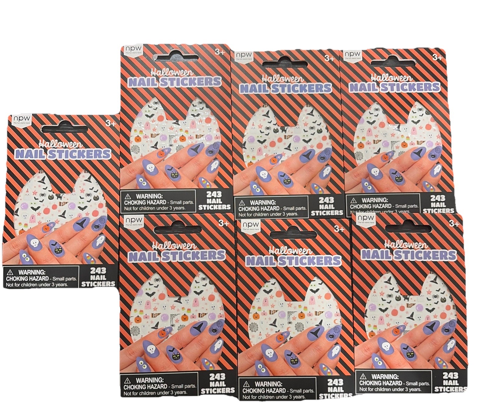 7 Packs Halloween Nail Stickers Ghost Pumpkin Nail Designs Self-Adhesive Spider
