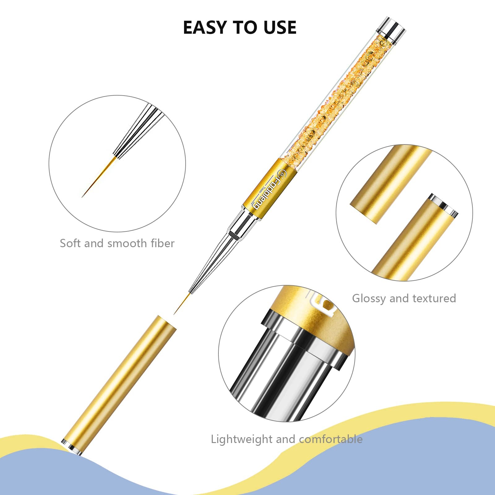 Nail Art Brushes, 7Pcs Nail Design Brushes for Salon at Home DIY Manicure wit…