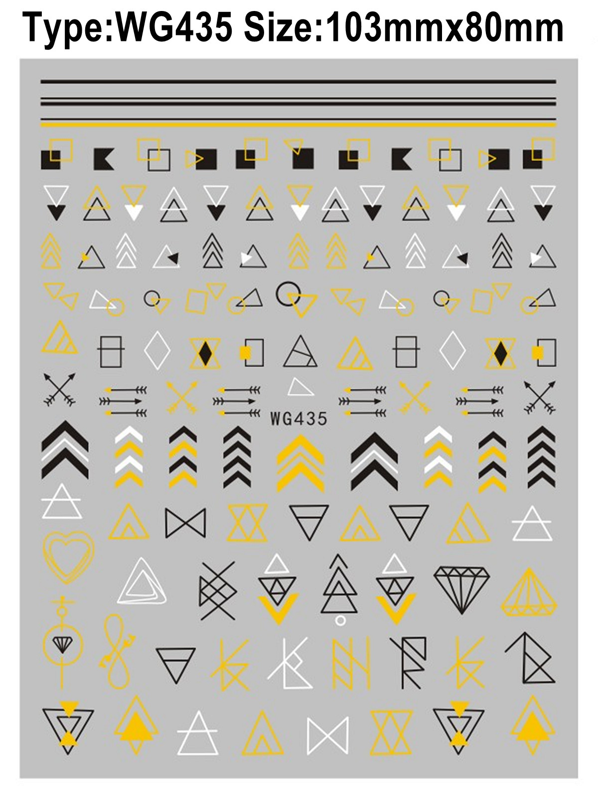 Nail Sticker Abstract Geometric Figure Totem Stripes Lines Nail Decal 3 Colors