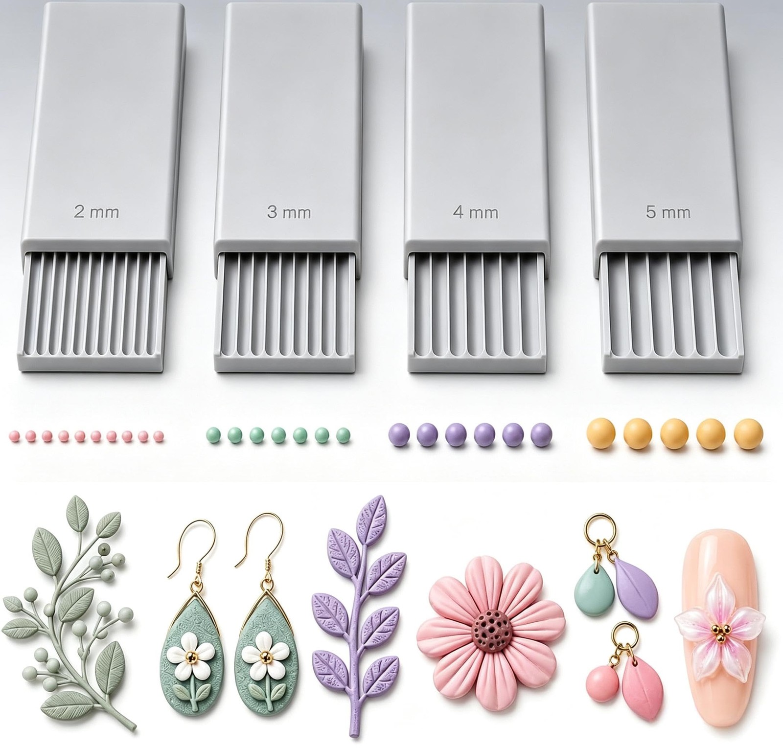 3D Print Clay Gel Ball Maker Tool, Nail Art Bead Roller for 3D Gel Flowers