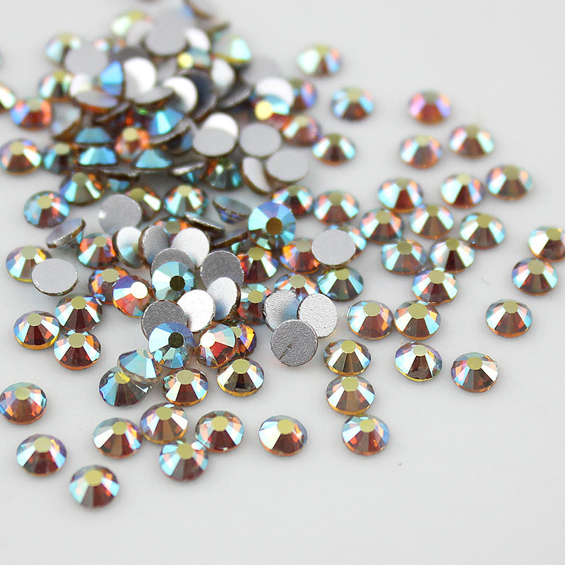 1440pcs Glitter Sunrise AB Nail Art Rhinestones Crystal Gems 3D Nails Decoration