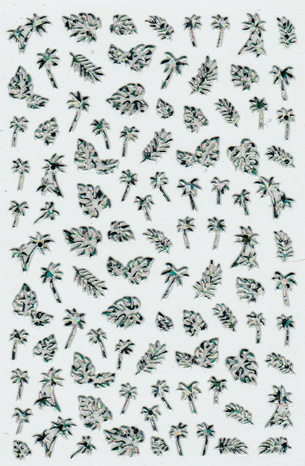 Silver Nail Sticker Self Adhesive Decoration Art Leaves Decals Diy Manicure