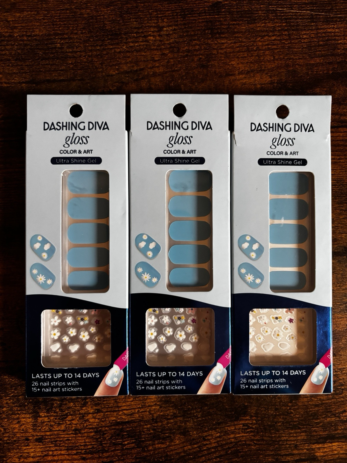 Dashing Diva Gloss Blue Skies Color & Art Nail Set (3)