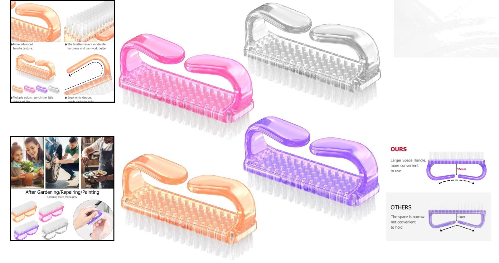 Travel-Friendly Nail Brush Kit in 4 Stylish Colors – Ultimate Nail Care Solution