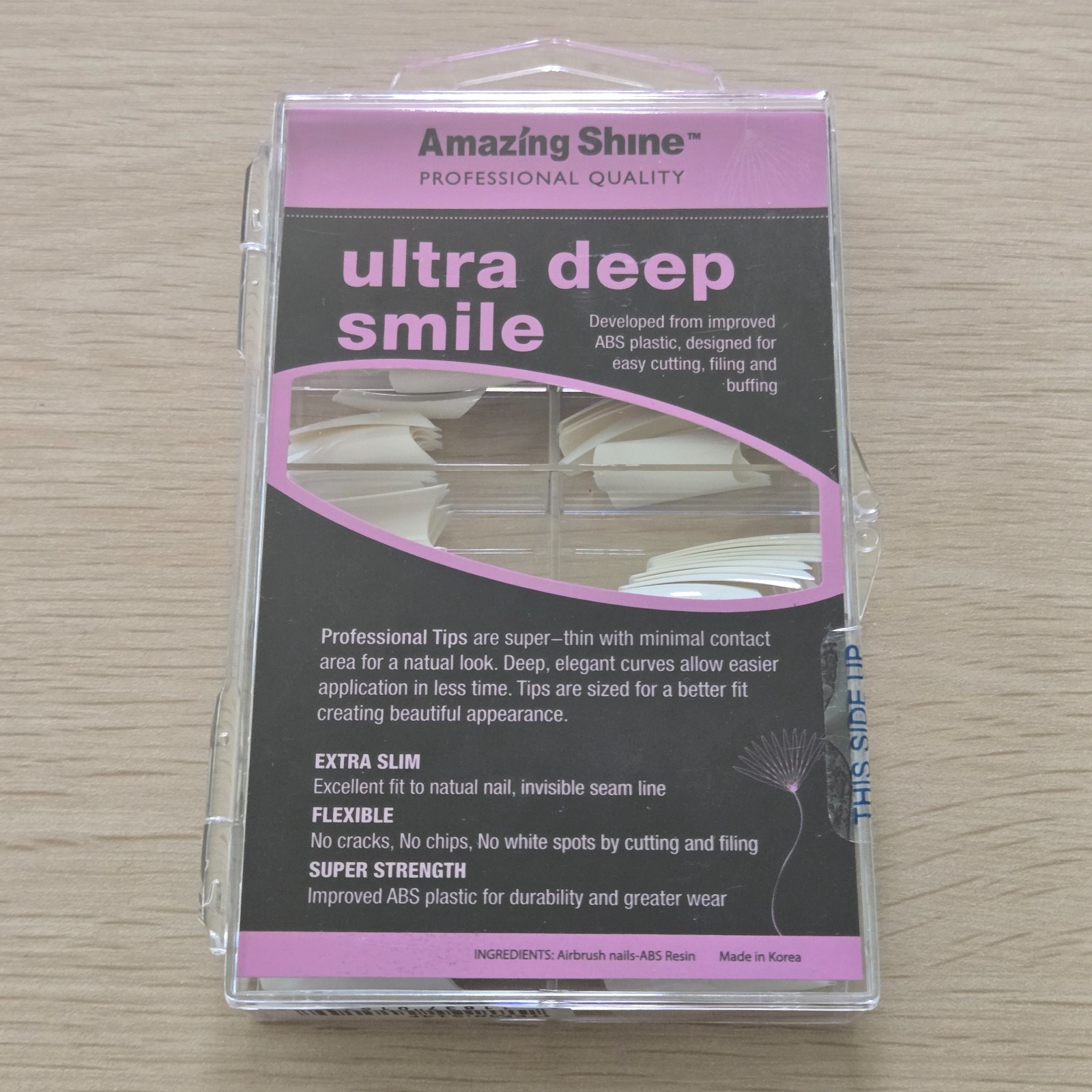 Ultra Deep Smile Nail Tips Set Amazing Shine French Acrylic Gel Extension Tips
