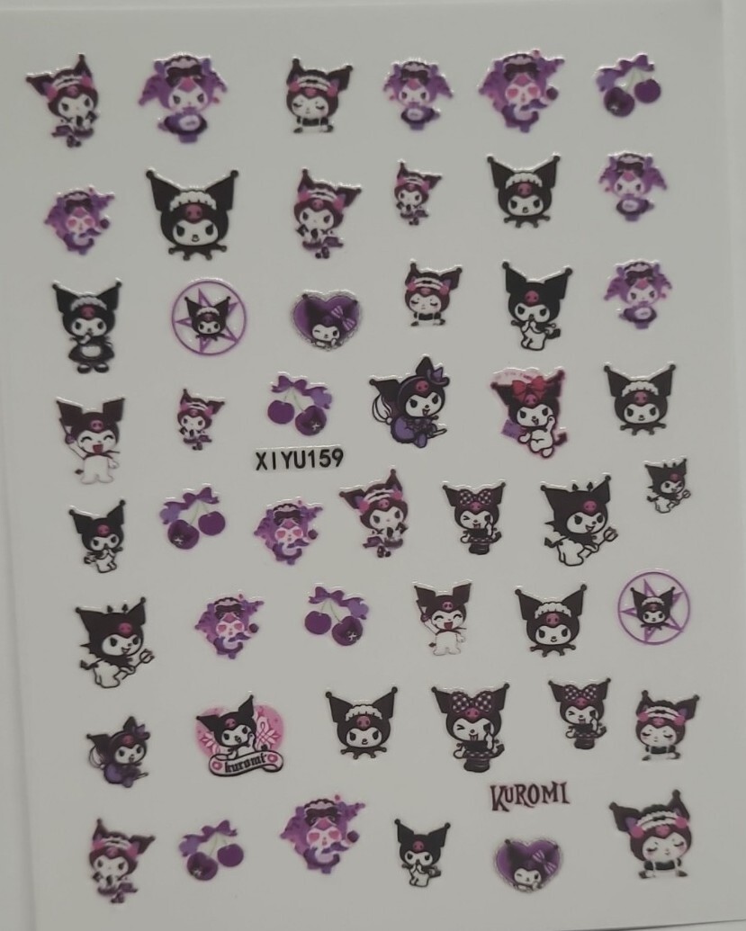 Kuromi Hello Kitty Nail Art Stickers