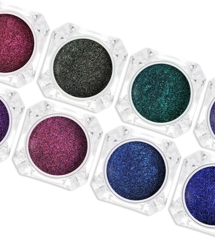 4pcs/Set Chameleon Effect Nail Glitter Mirror Metallic Pigment Nail Art Dust …