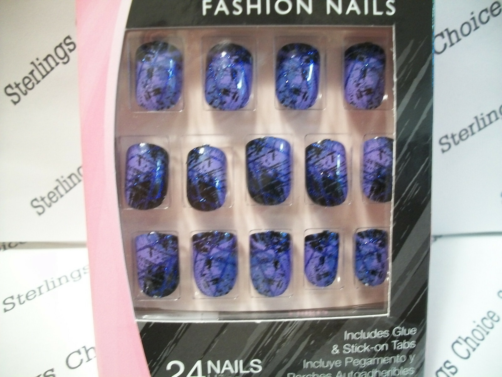 Fing’rs Edge Fashion Nails #31114 Blue & Black Crushed