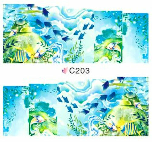 22 sets Nail art water transfer decal sticker wrap C series Beach Ocean Sea C03