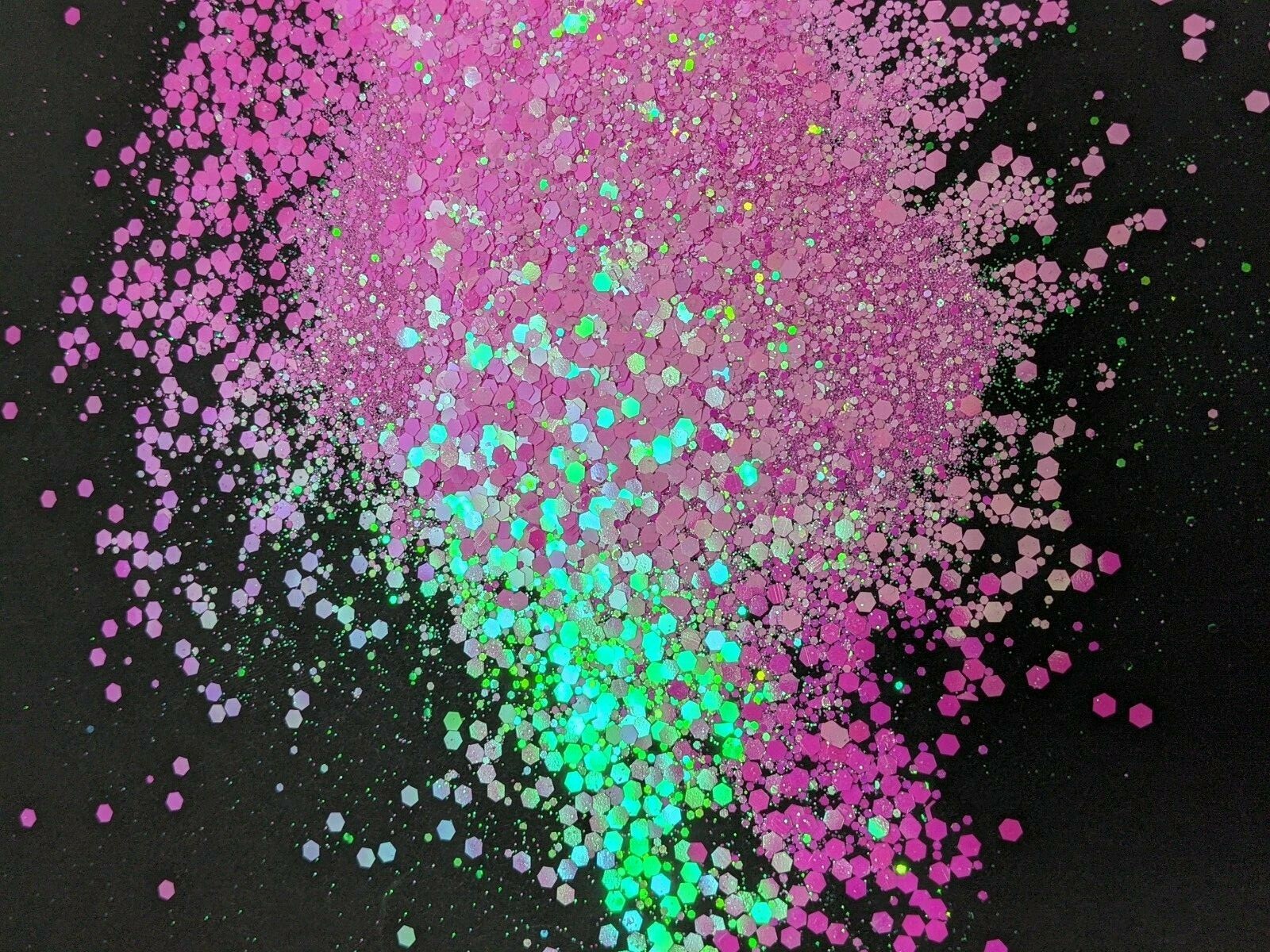 Chunky Glitter Holo Holographic Pink Hex Mix Nail Art Craft 1 2 4 6 8 Oz Jar