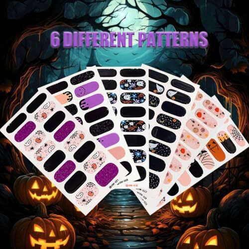 6 Sheets Halloween Nail Art Stickers for Nail Art 3D Halloween Nail Stickers-9