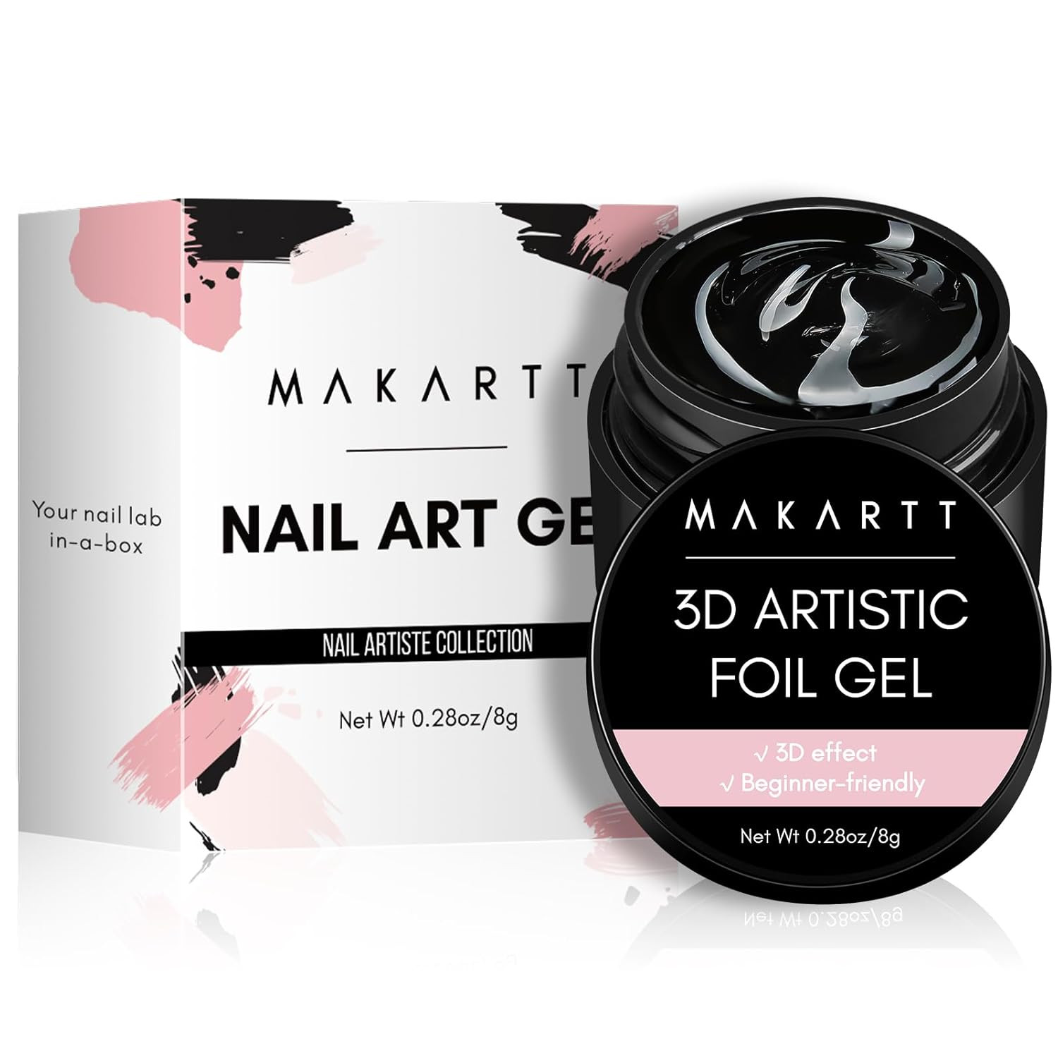 3D Nail Gel: 8 Ml Nail Foil Glue, Transfer Gels Adhesive for Linear, Shell, Ripp