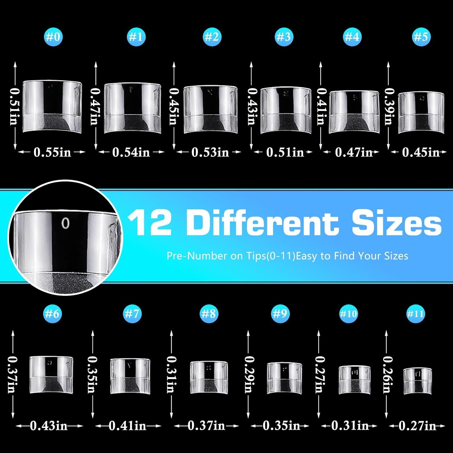 240pc Soft Gel Toe Nail Tips Short Fake Toenail Square Clear