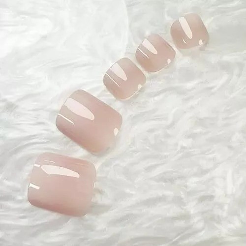 Press on Toenails Ombre Pink Fake Toe Nails Square False Toenails style23