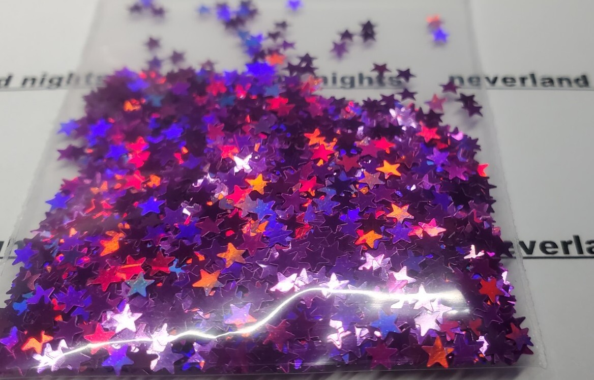 Holographic Purple Star Shape Glitter HOLO for nails, acrylic, crafts 3g