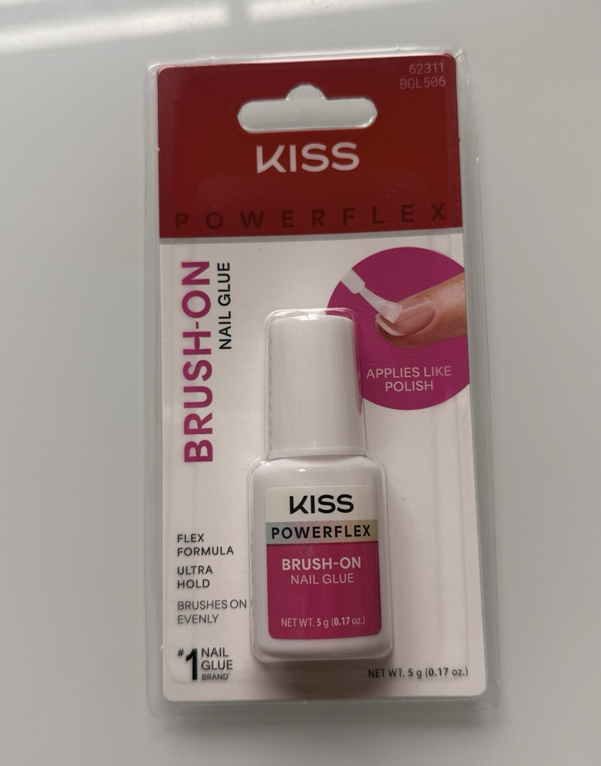 KISS PowerFlex Brush-On Nail Glue Ultra Hold BGL506 for Tips & Nail Repair