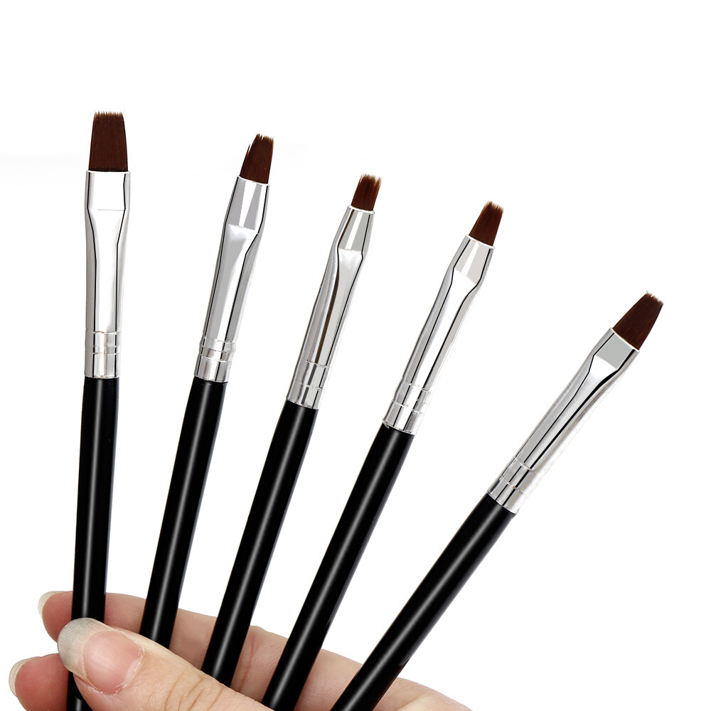 5Pcs Gel Nail Brush Set Nail Art Design Brushes for Color UV Builder Gel Brush