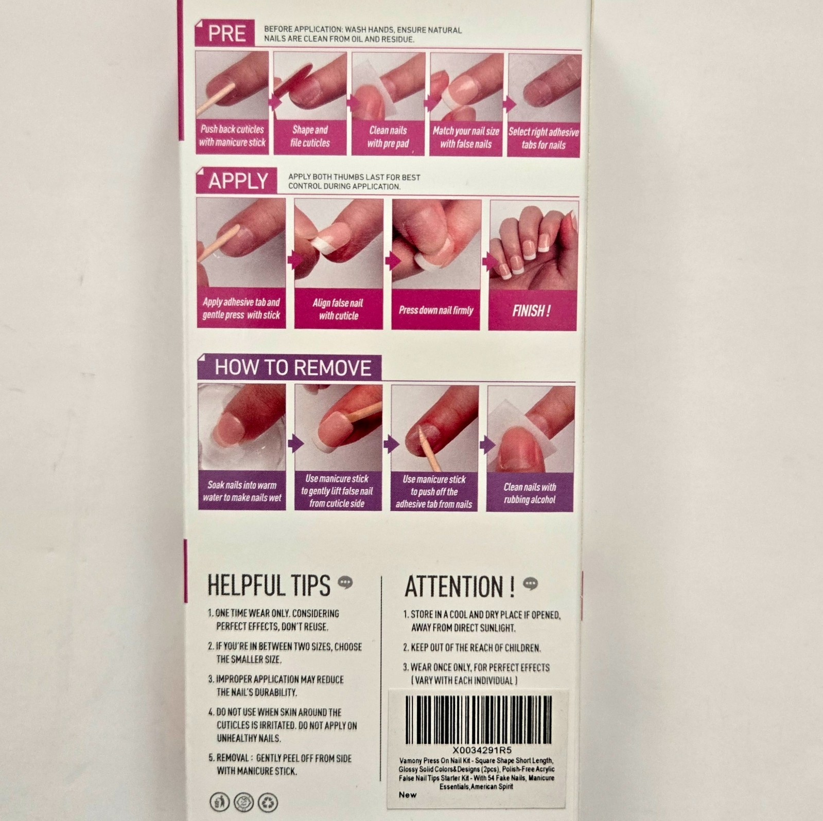 10 Boxes Vamony Press On Nails-American Spirit