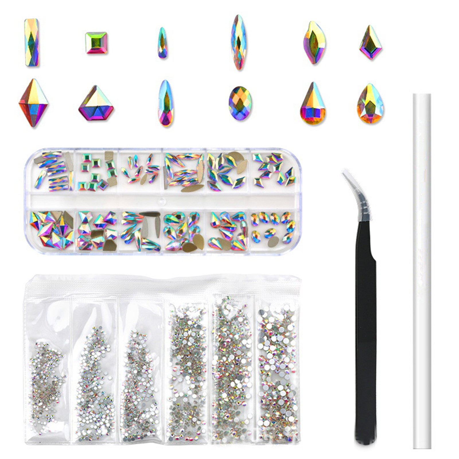Mixed Size Nail Crystal Art Rhinestones Flatback Stones Nail Art Jewelry DIY A