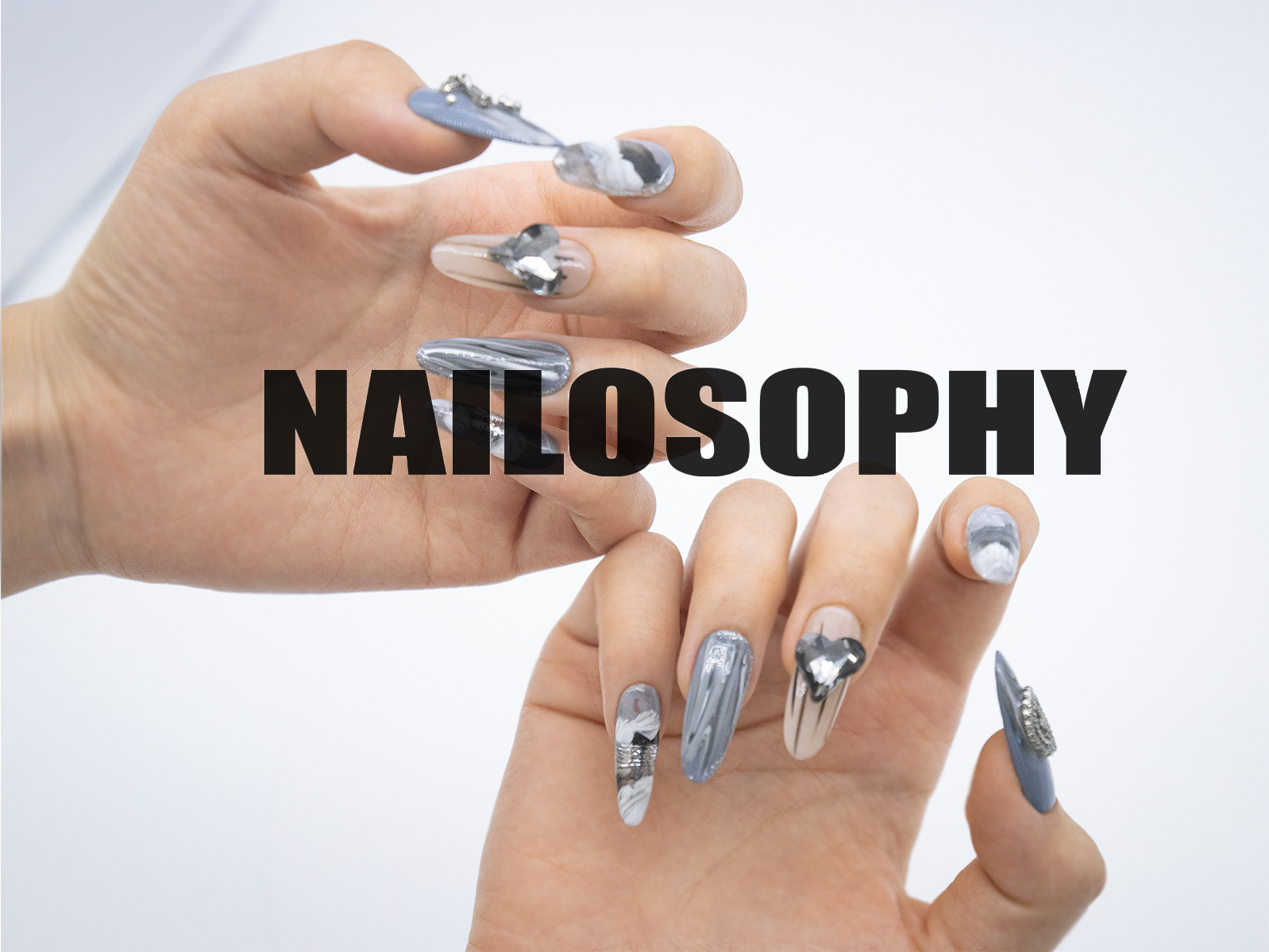 Nailosophy Midnight Reflections Handmade Artificial Nails – Medium Size
