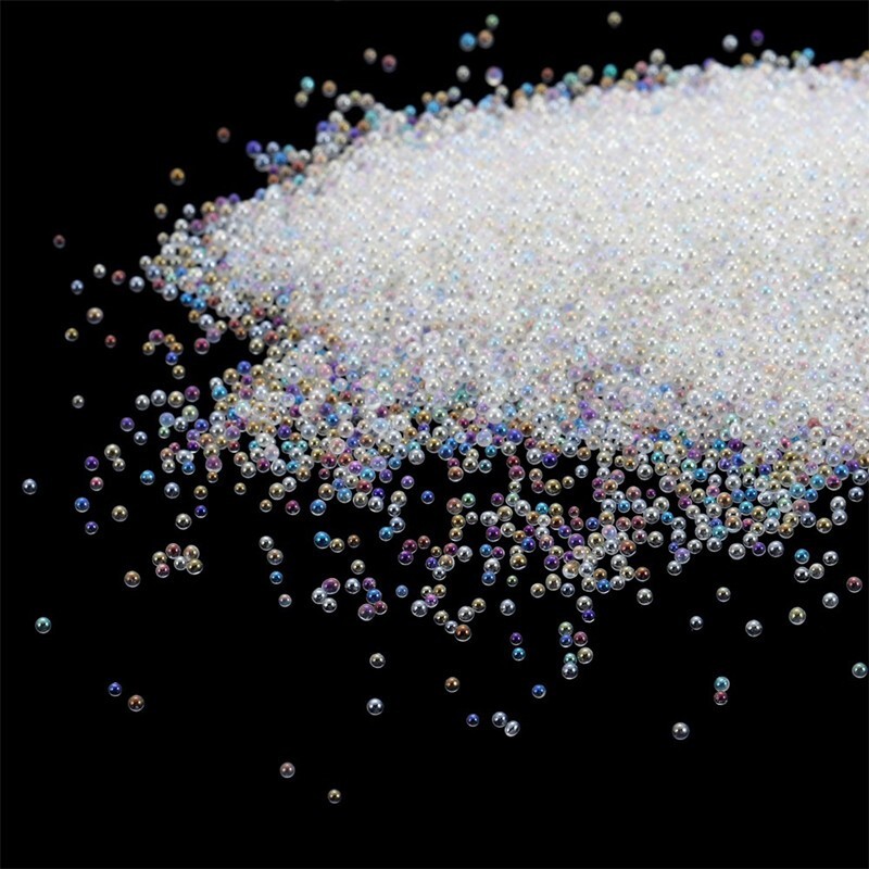 100g Clear AB 3D Nail Art Decor Mini Glass Tiny Caviar Beads Micro 0.6~0.8mm