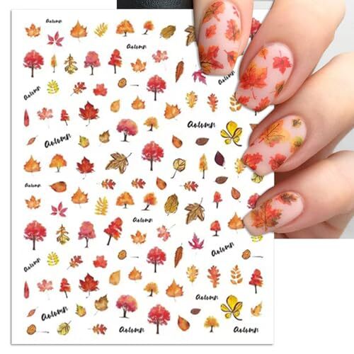 Fall Nail Art Stickers, Thanksgiving Day Turkey Nail Decals, 3D Self-Adhesive