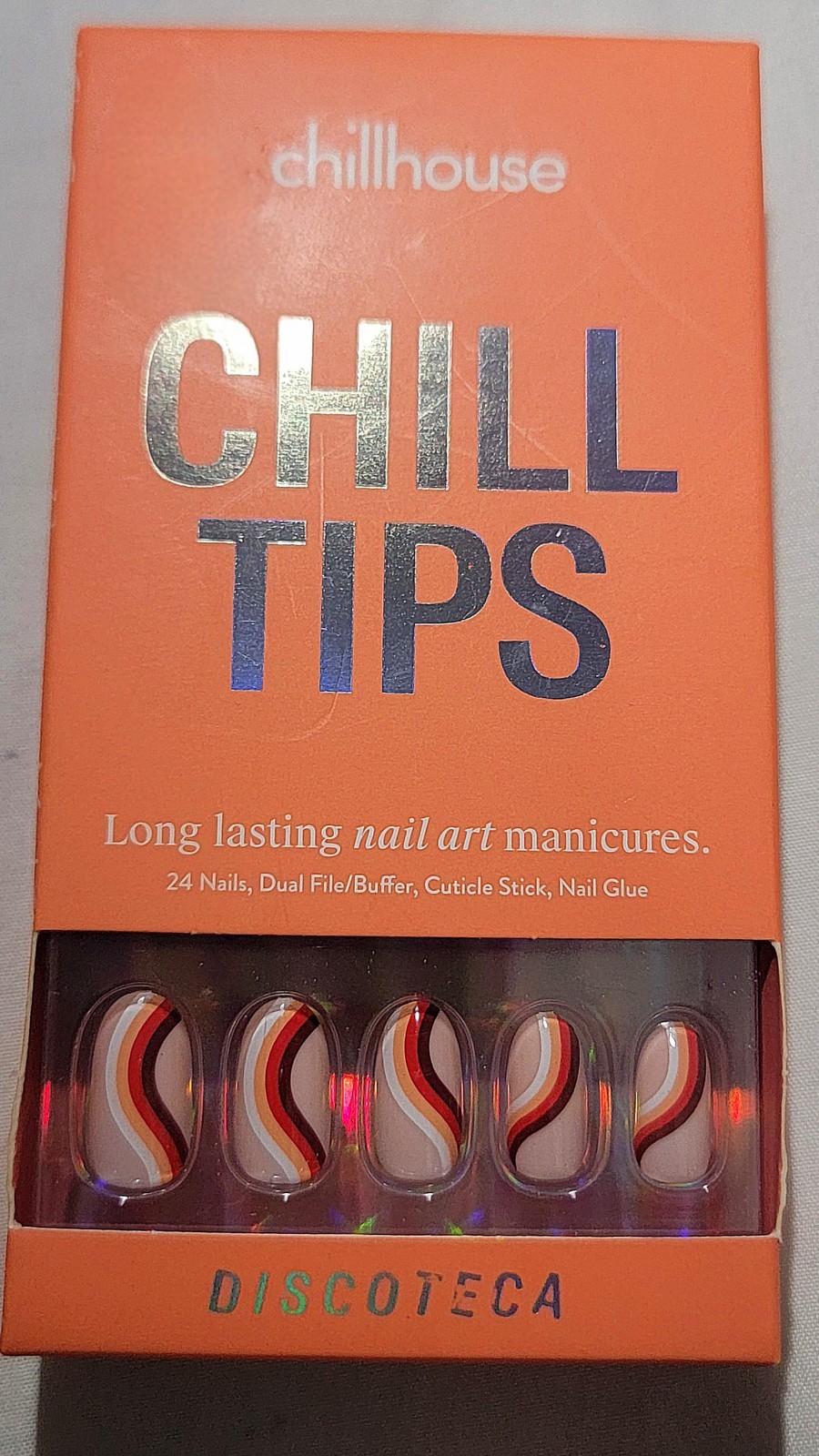 Chillhouse Discoteca Press-On Nails Kit – Oval Shape & Salon Design 30ct New