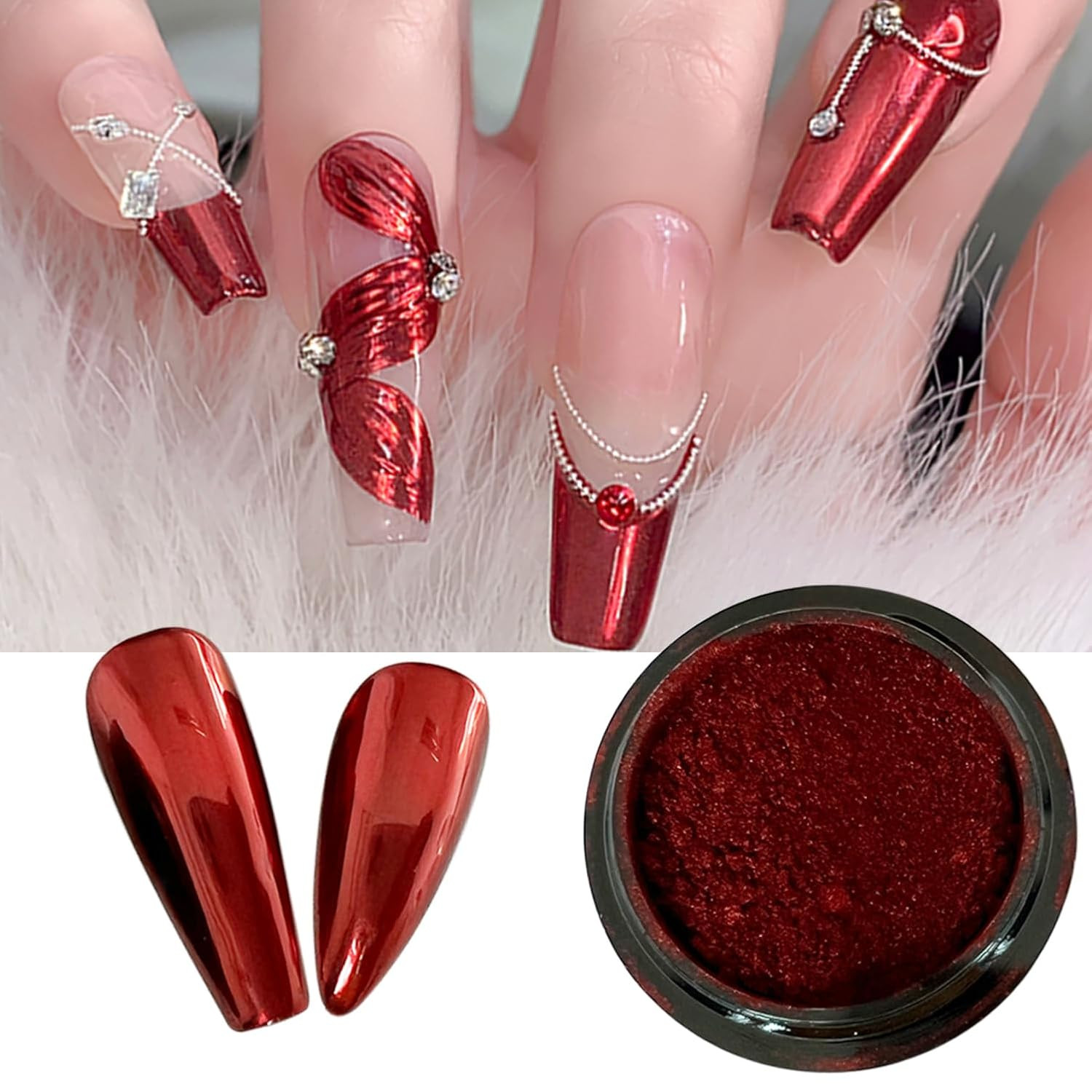 Holographic Mirror Nail Powders Chrome Silver Effect Pure Metallic Dust Sequins