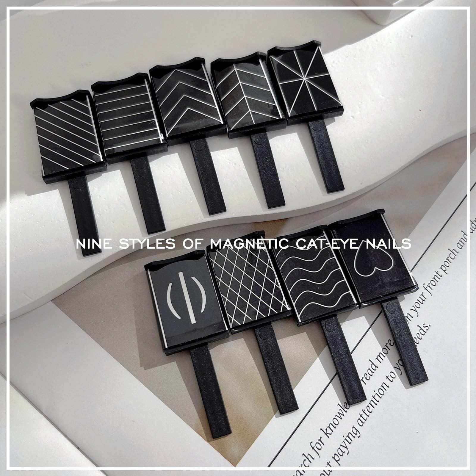 DANNEASY 60pcs Cat Eye Nail Magnet for Art, Gel Polish Kit1