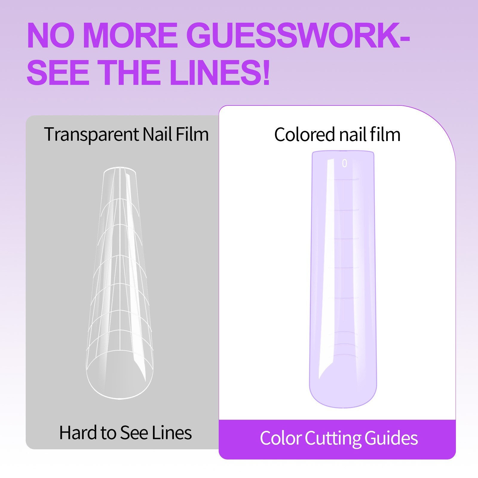 Various Colors Nail Form 144pcs Dual Forms Set for Poly Nail Gel Extension
