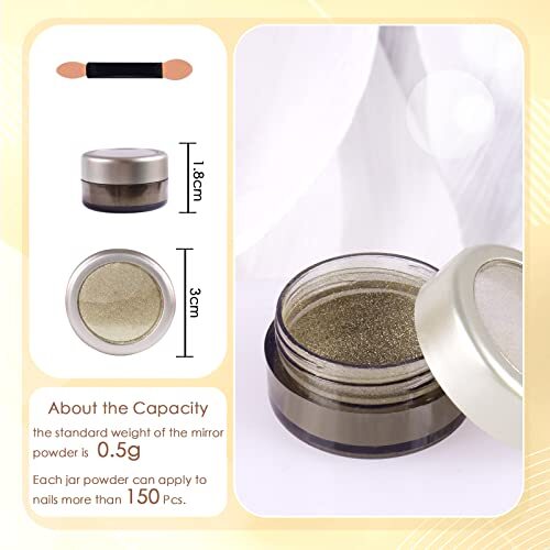 Chrome Nail Powder Mirror Effect Metallic Dust Holographic A-Silver Gold