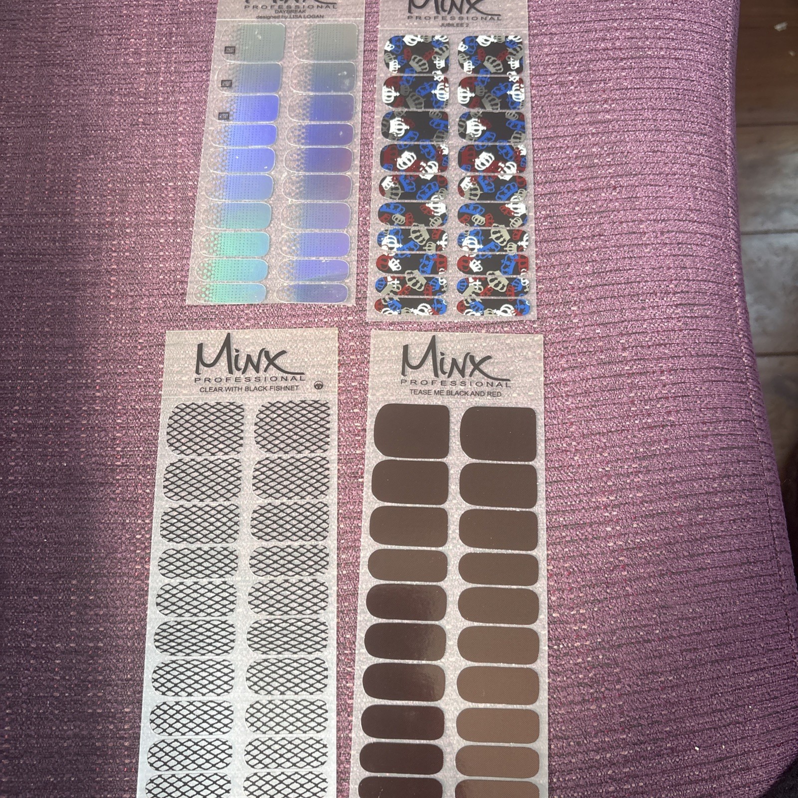 CND Minx Professional Nail Art Foils Wraps New Bundle X4 Hands Toes metallic