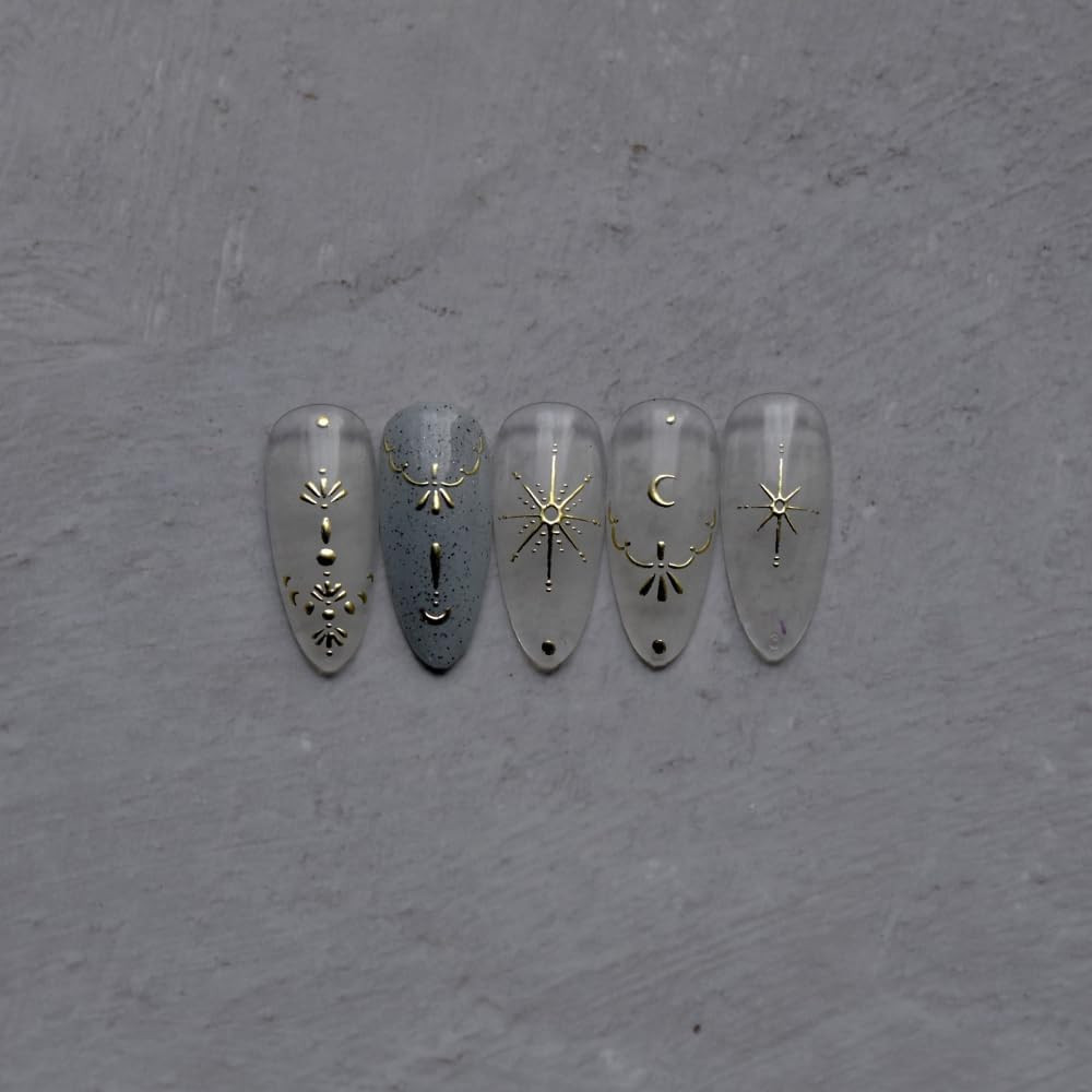 5D Embossed Nail Stickers, Premium Salon-Quality Self-Adhesive 3D Nail Art Decal